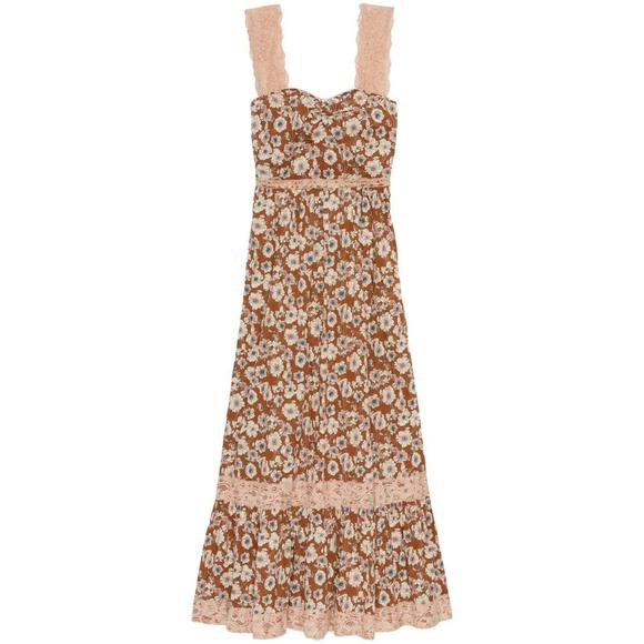 Gucci - Floral-print Lace-trimmed Twill Dress - IT 40